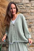 Lina Linen Blend Box Jacket Washed Khaki